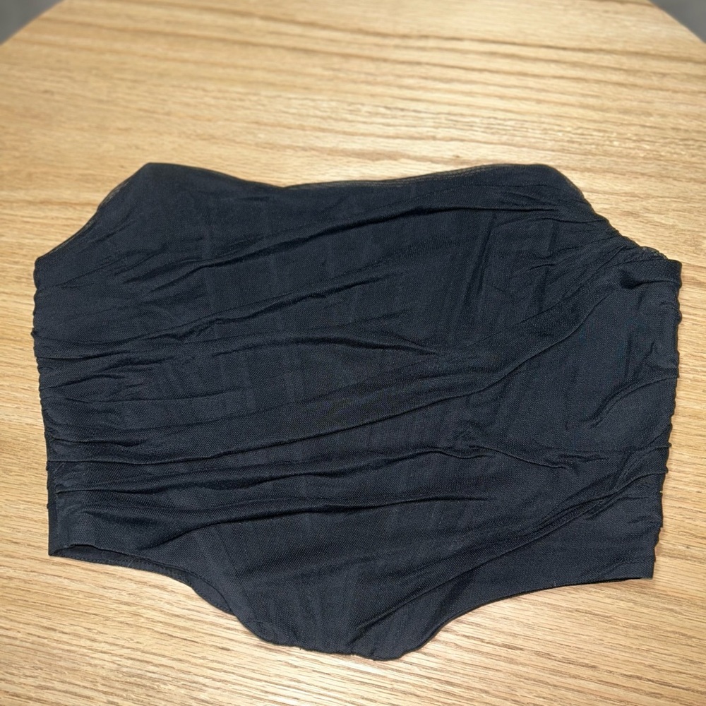 Black Ruched Tube Top
